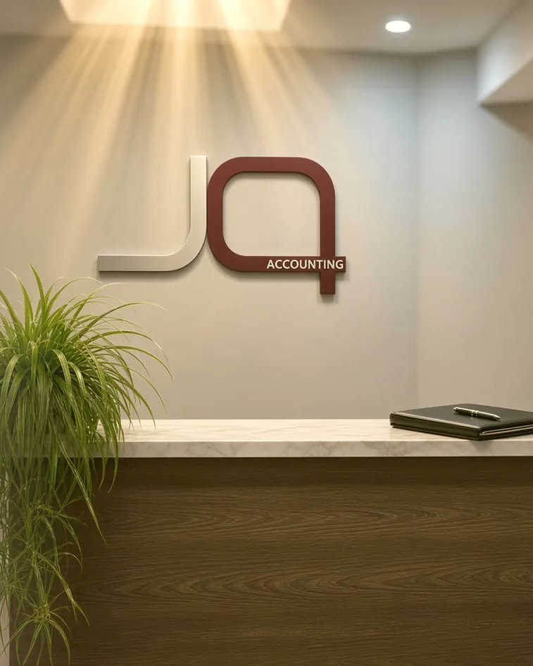 La recepción de JQ Accounting en North York